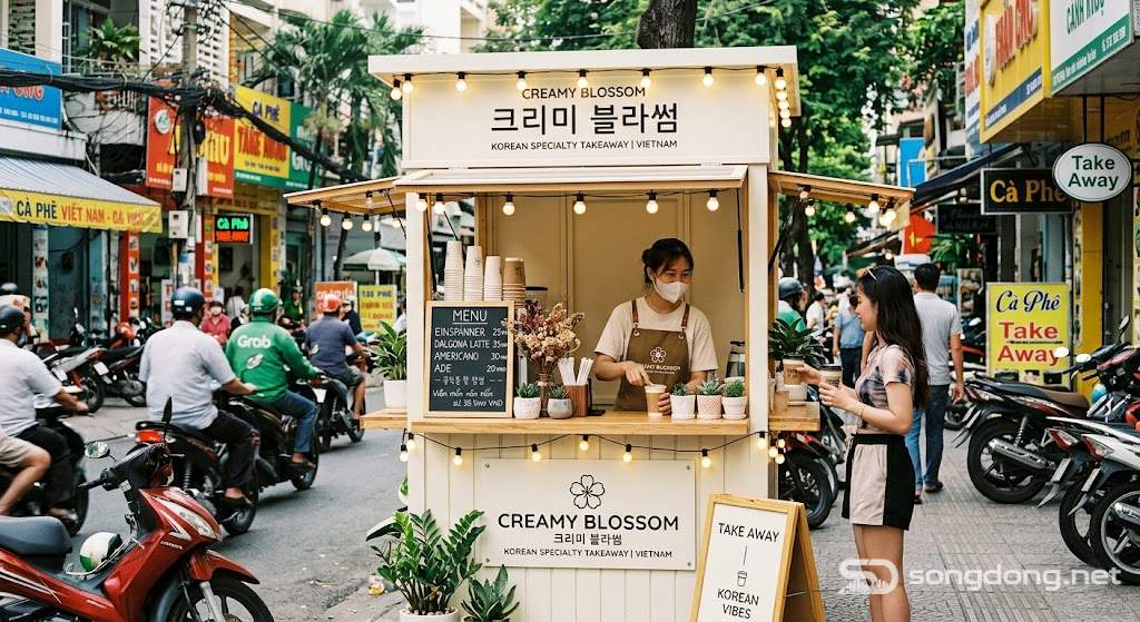 Quầy cà phê mang đi phong cách Hàn Quốc